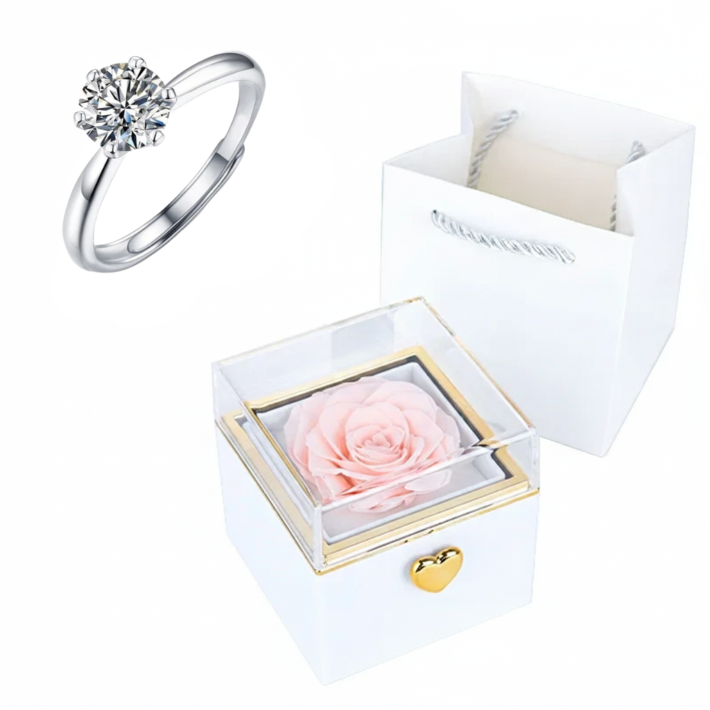 Rose HugsyBox™ – Eternal Rose Ring Set
