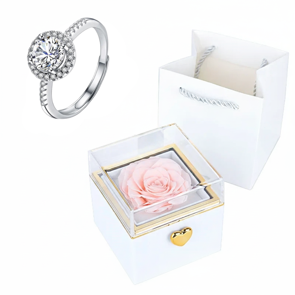 Rose HugsyBox™ – Eternal Rose Ring Set